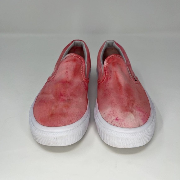 Vans Slip On Pink Ice Dyed Tie Dye Reworked Festival Shoes Womens Size 5 - Picture 2 of 8